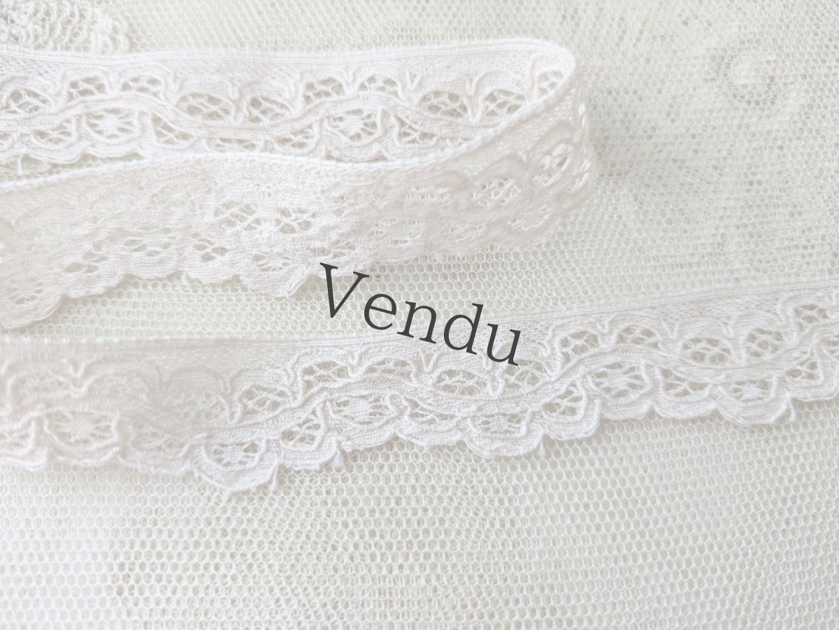 画像2: フランスヴィンテージ　刺繍スカラップレース 242cm (2)