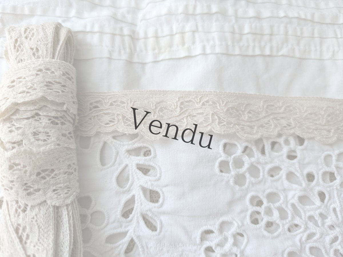 画像3: フランスヴィンテージ　刺繍スカラップレース 242cm (3)