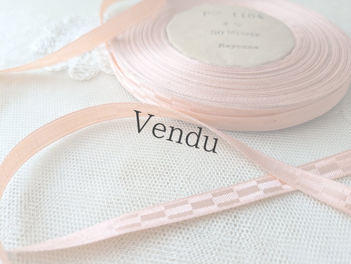 画像2: フランスアンティーク　巻きリボン Pon1164 サーモンピンク (2)