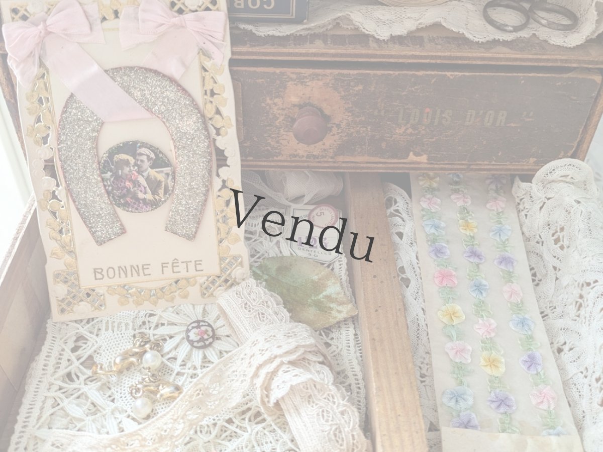 画像7: フランスアンティーク　ロココリボン サンプルセット3本 (7)