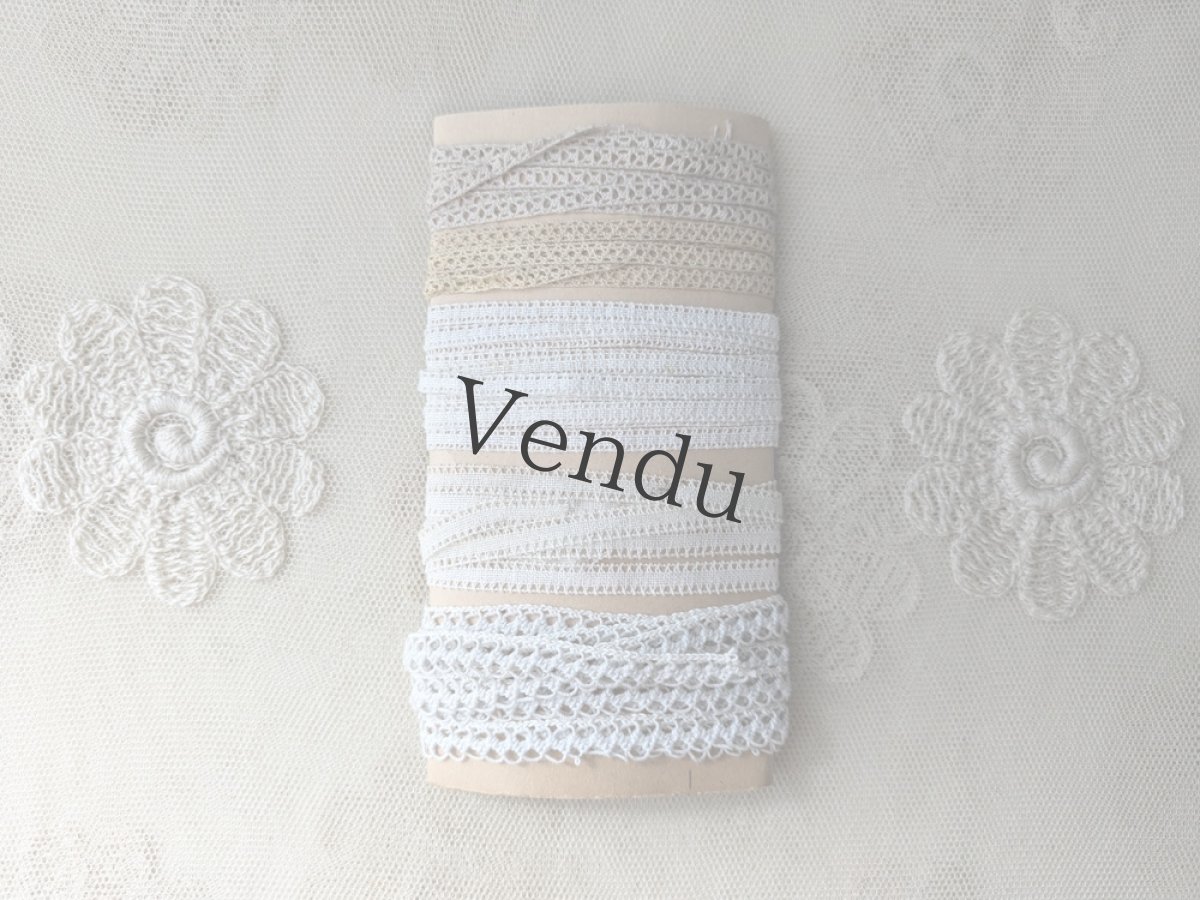 画像4: フランス蚤の市　極細4-6-8mmシンプルレース 5種類セット (4)