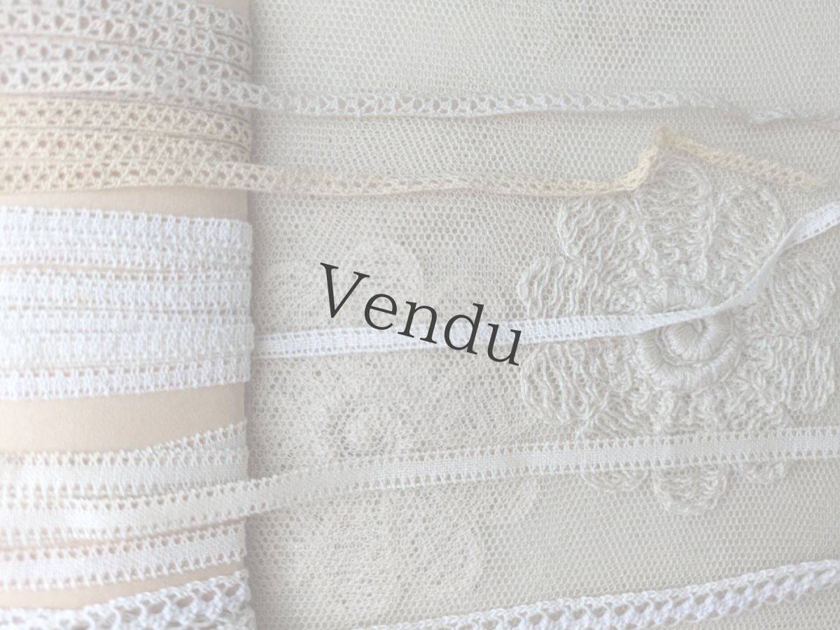 画像2: フランス蚤の市　極細4-6-8mmシンプルレース 5種類セット (2)