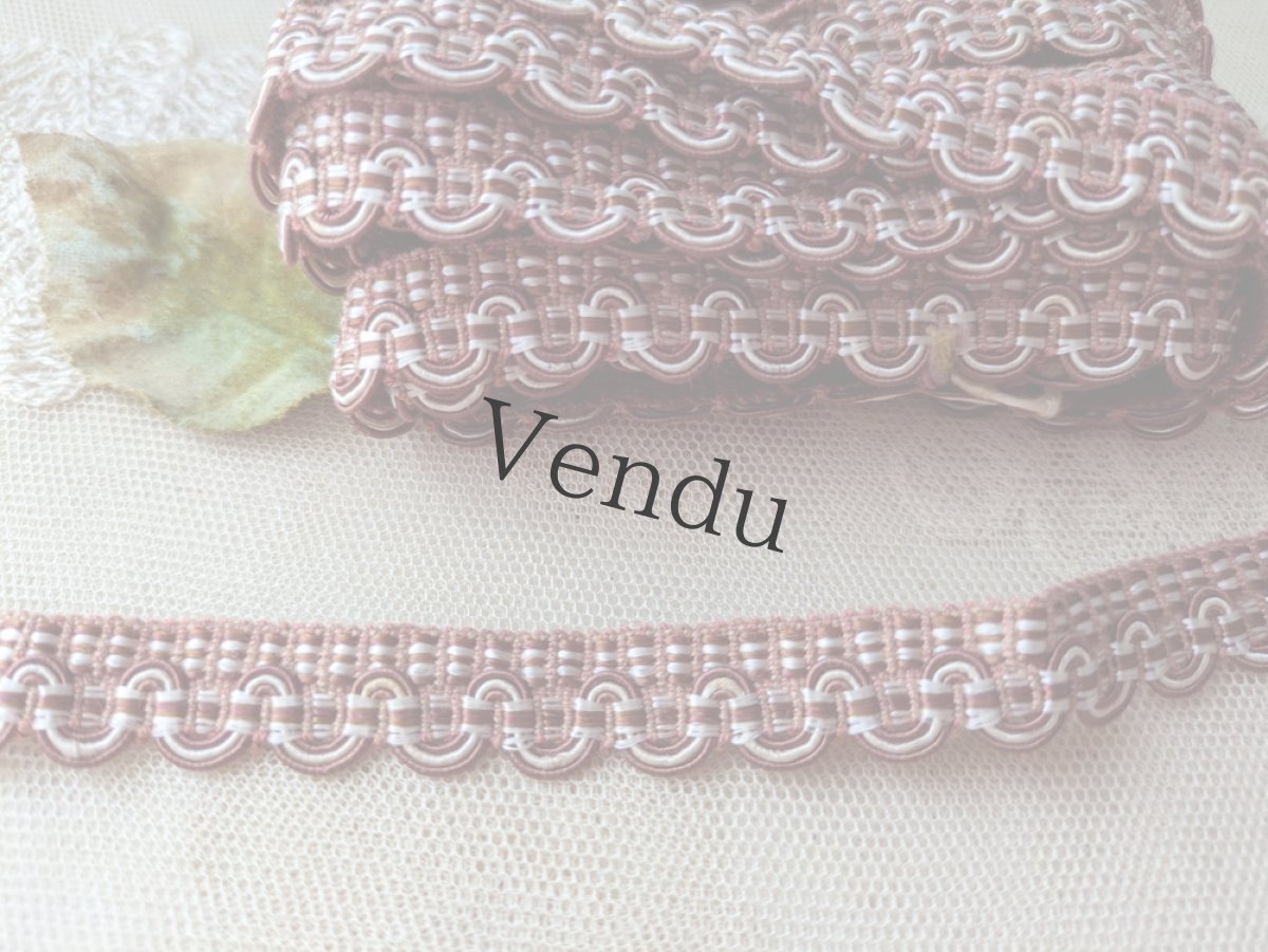 画像3: フランスヴィンテージ　リボンテープ ショコラ 50cm〜 (3)