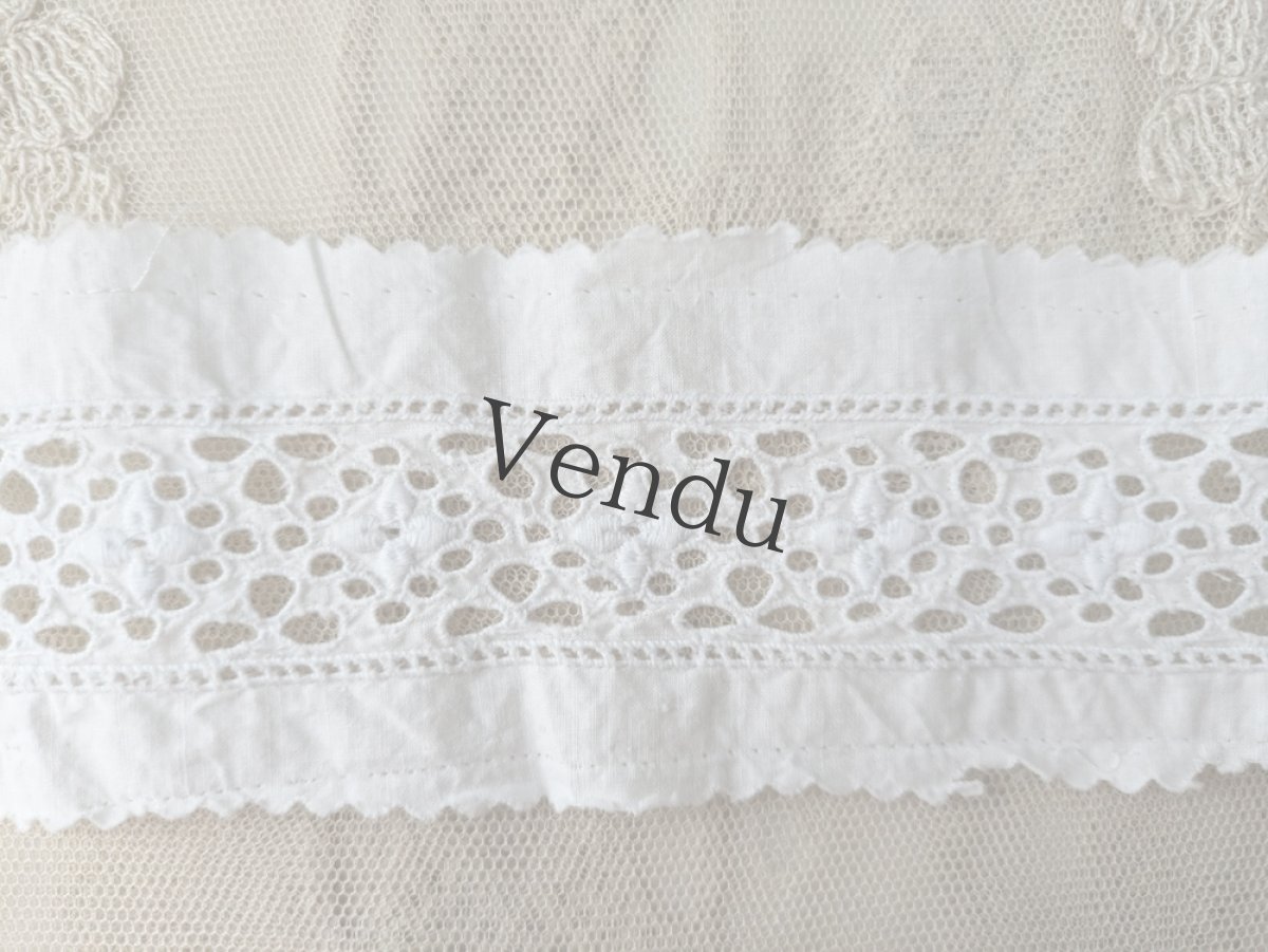 画像2: フランスヴィンテージ　カットワーク刺繍レース 197cm (2)