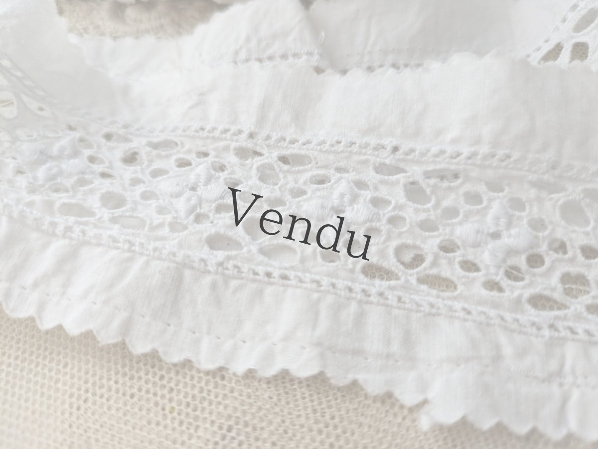 画像3: フランスヴィンテージ　カットワーク刺繍レース 197cm (3)