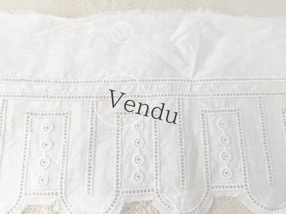 画像4: フランスヴィンテージ　幅広刺繍スカラップレース 81cm (4)