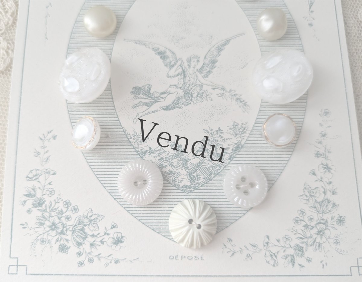 画像3: フランス 蚤の市　白ボタンアソートボタンシート (3)