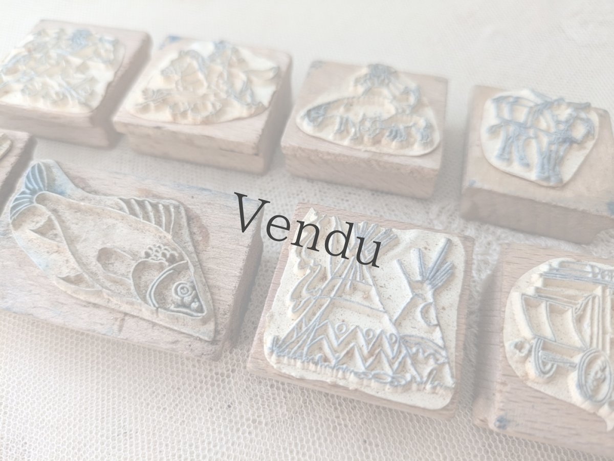 画像4: フランスヴィンテージ　インディアン＆カウボーイスタンプ  7個セット (4)