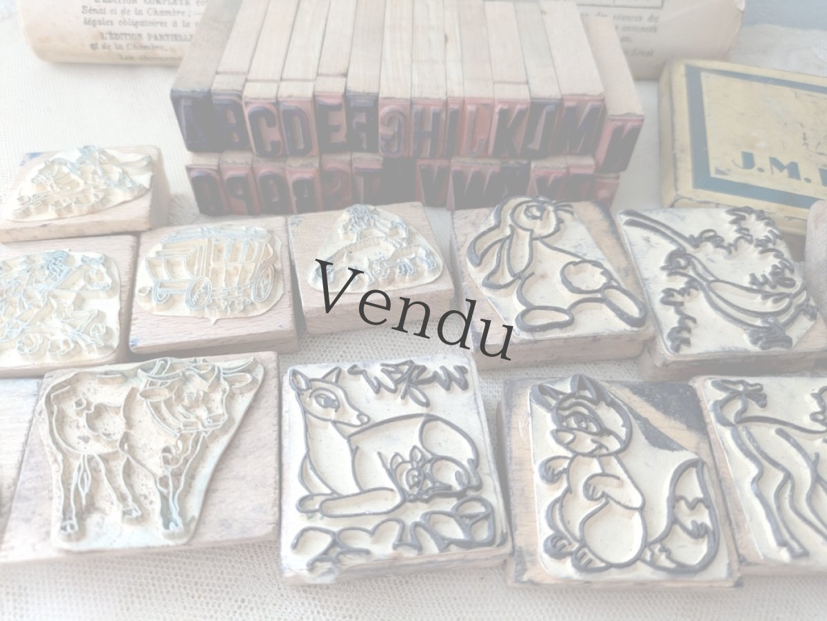 画像7: フランスヴィンテージ　ABCアルファベットスタンプセット (7)