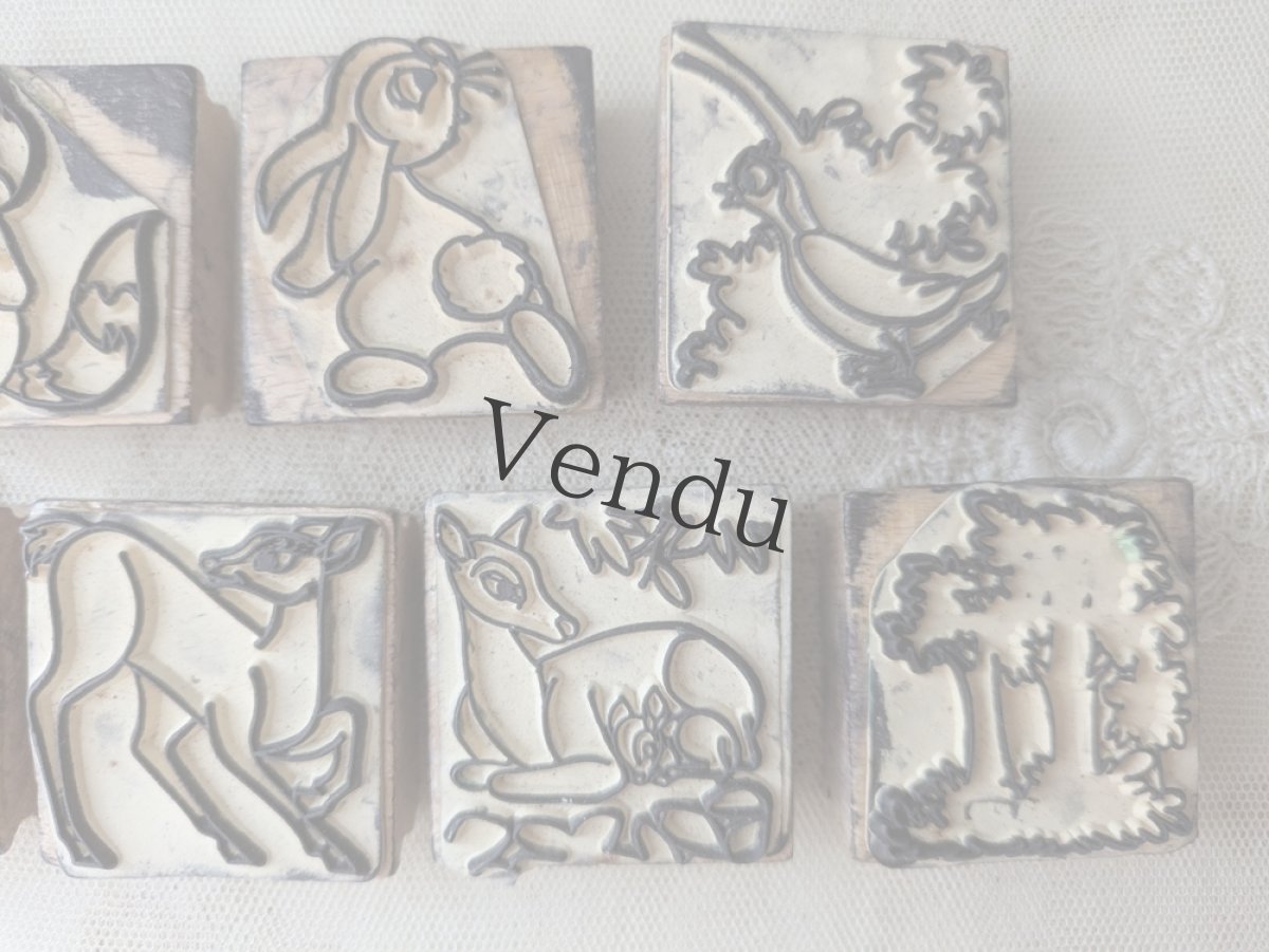 画像3: フランスヴィンテージ　動物スタンプ 7個セット (3)