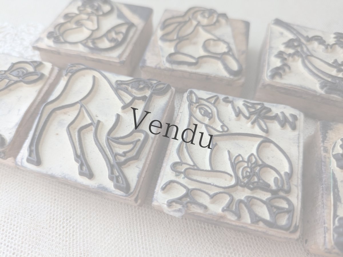 画像4: フランスヴィンテージ　動物スタンプ 7個セット (4)