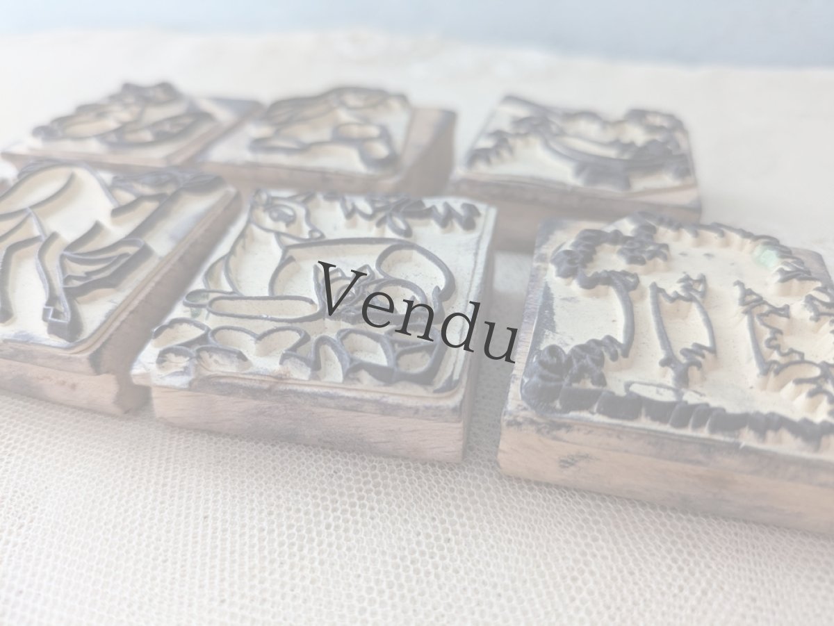 画像5: フランスヴィンテージ　動物スタンプ 7個セット (5)