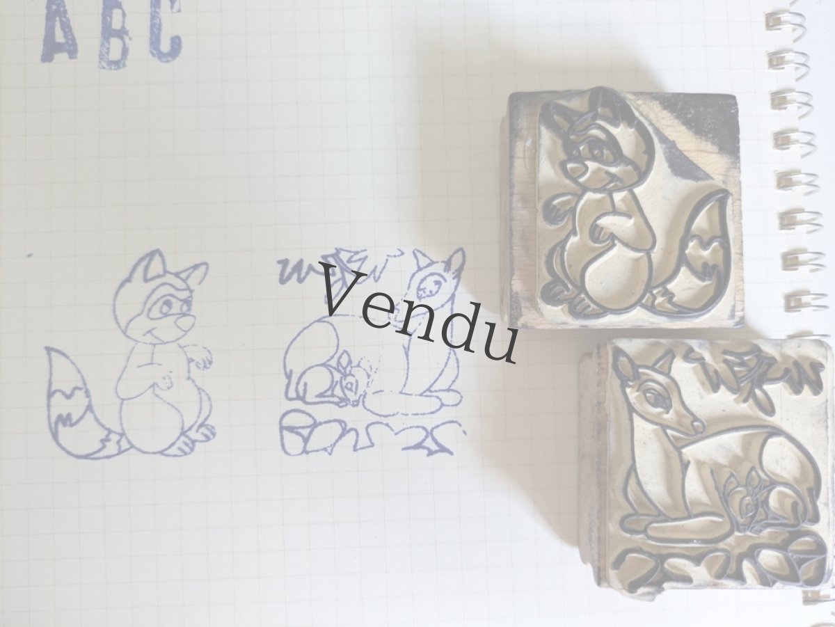 画像7: フランスヴィンテージ　動物スタンプ 7個セット (7)