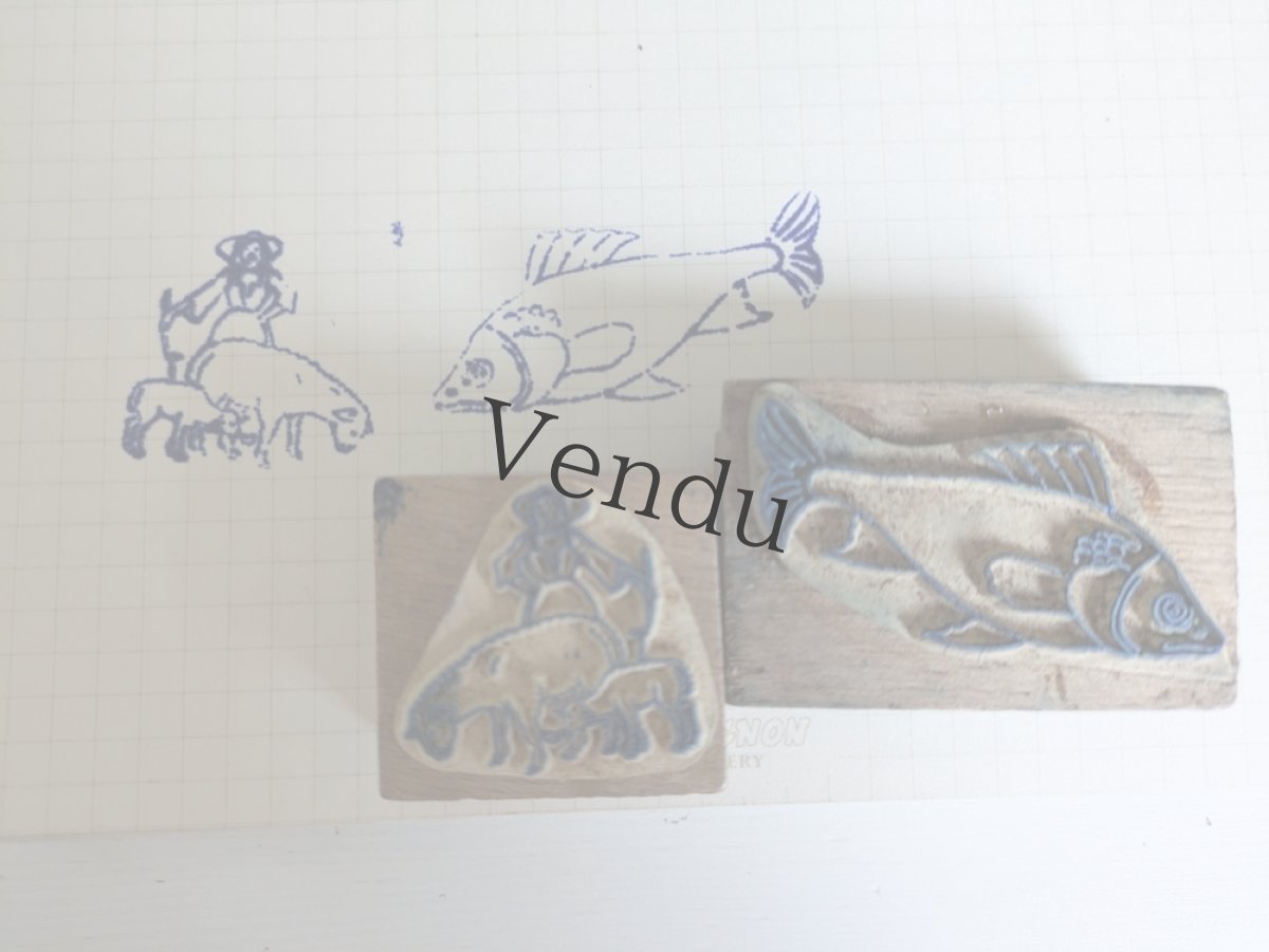 画像5: フランスヴィンテージ　インディアン＆カウボーイスタンプ  7個セット (5)