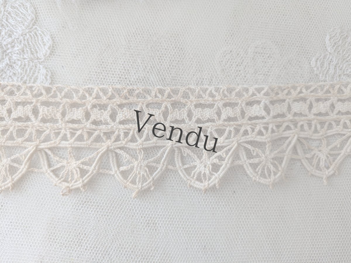 画像2: フランスアンティーク トーションレース 117cm (2)