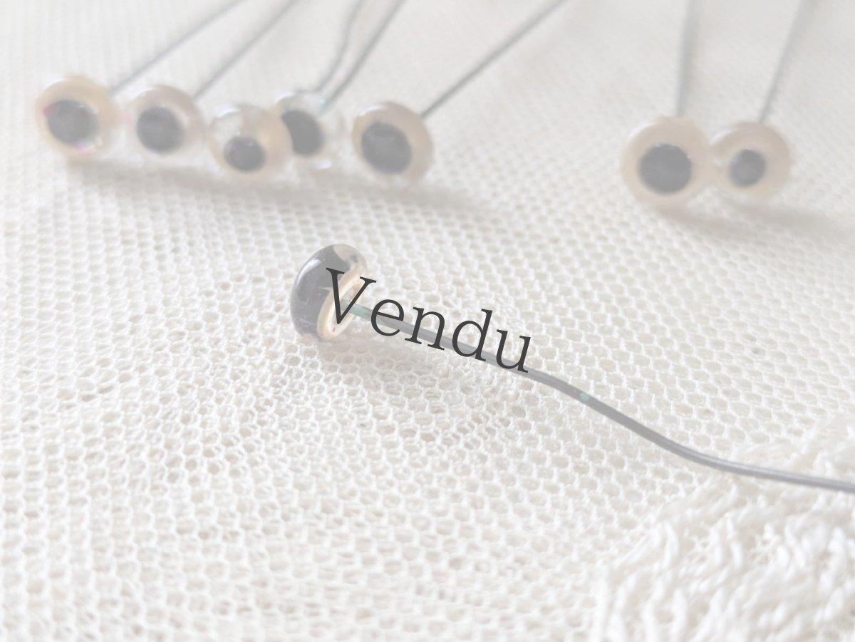 画像3: フランスヴィンテージ ガラスアイ 8本セット／ベージュ7mm (3)