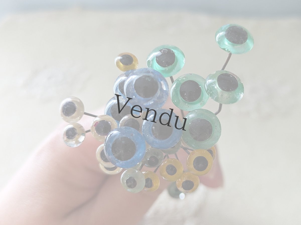 画像4: フランスヴィンテージ ガラスアイ 8本セット／ベージュ7mm (4)