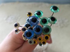 画像3: フランスヴィンテージ ガラスアイ 5本セット／グリーン10.5mm (3)