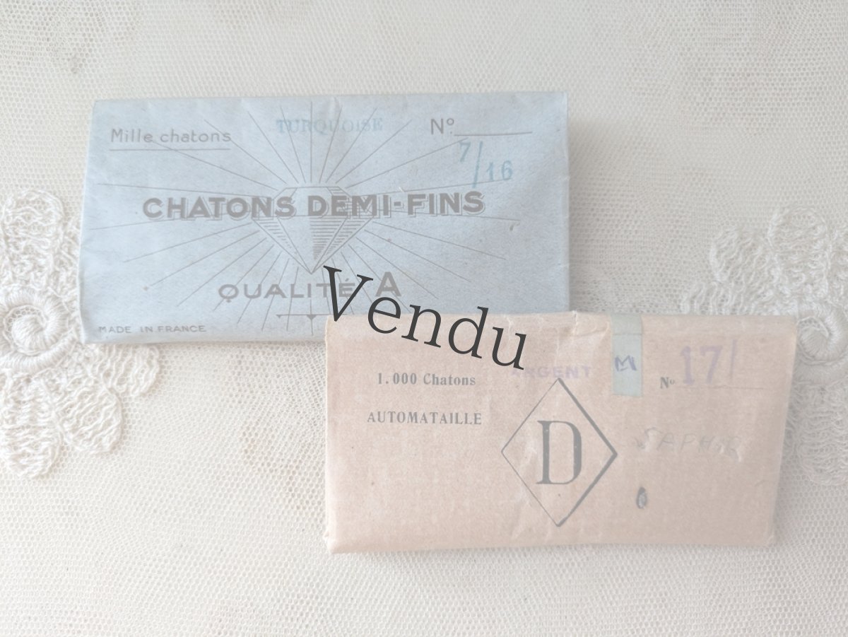 画像7: フランスヴィンテージ 包装紙入りストラス ≪サファイアブルー≫ (7)