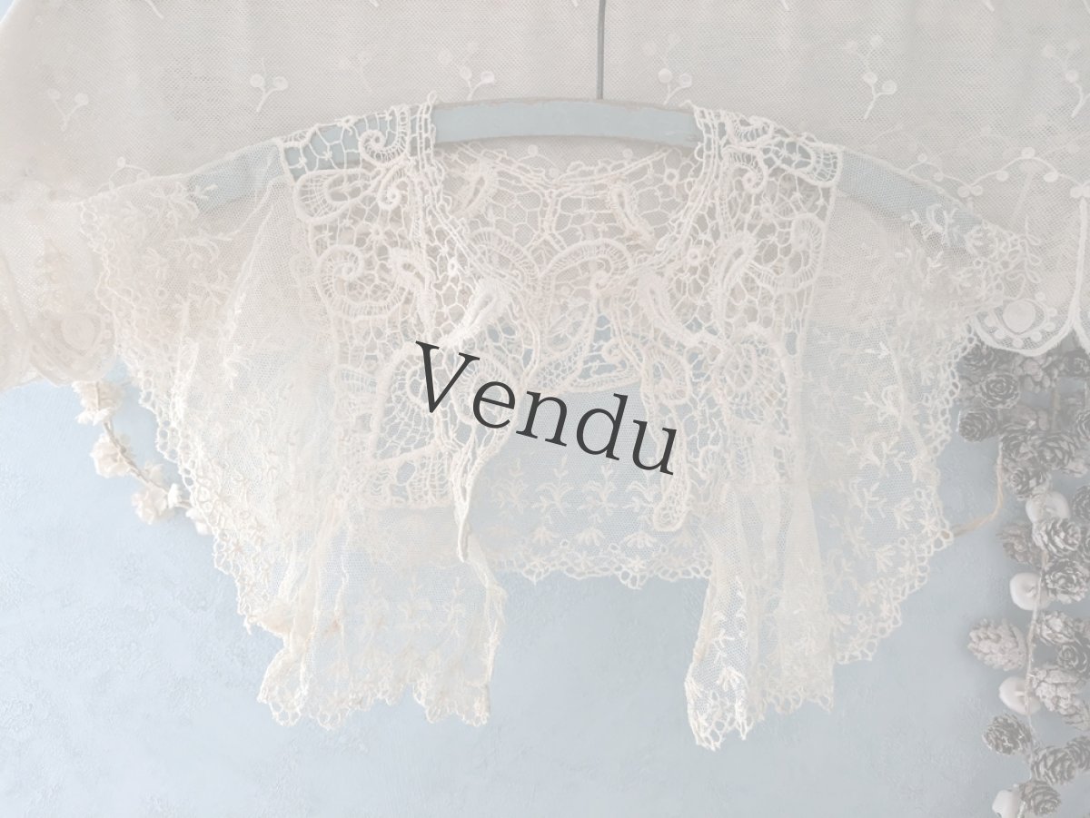 画像7: フランスアンティーク　レースのつけ襟 (7)