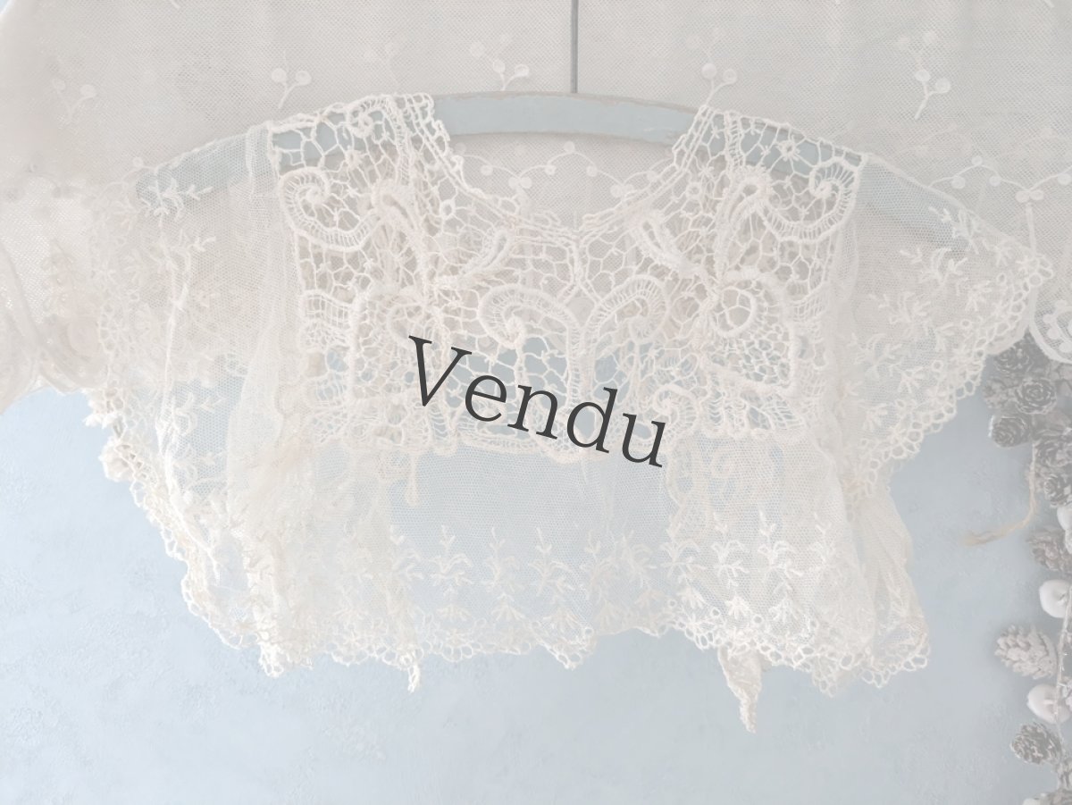 画像8: フランスアンティーク　レースのつけ襟 (8)