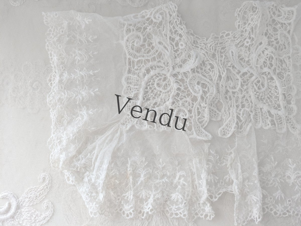 画像2: フランスアンティーク　レースのつけ襟 (2)