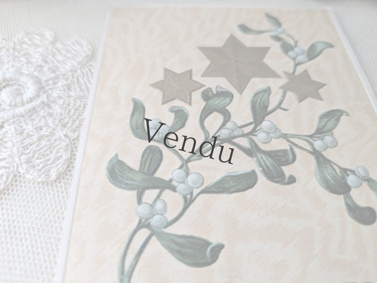 画像2: フランス 1900-30年 Bonne Année ポストカード ヤドリギ (2)