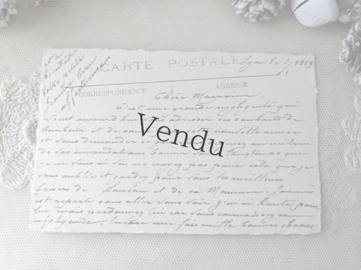 画像4: フランス 1919年 Bonne Année ポストカード ヤドリギ (4)