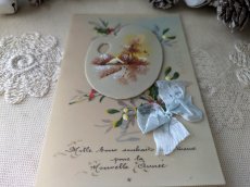 画像3: フランス 1900-40年 Bonne Année セルロイドポストカード 雪景色とヤドリギ (3)
