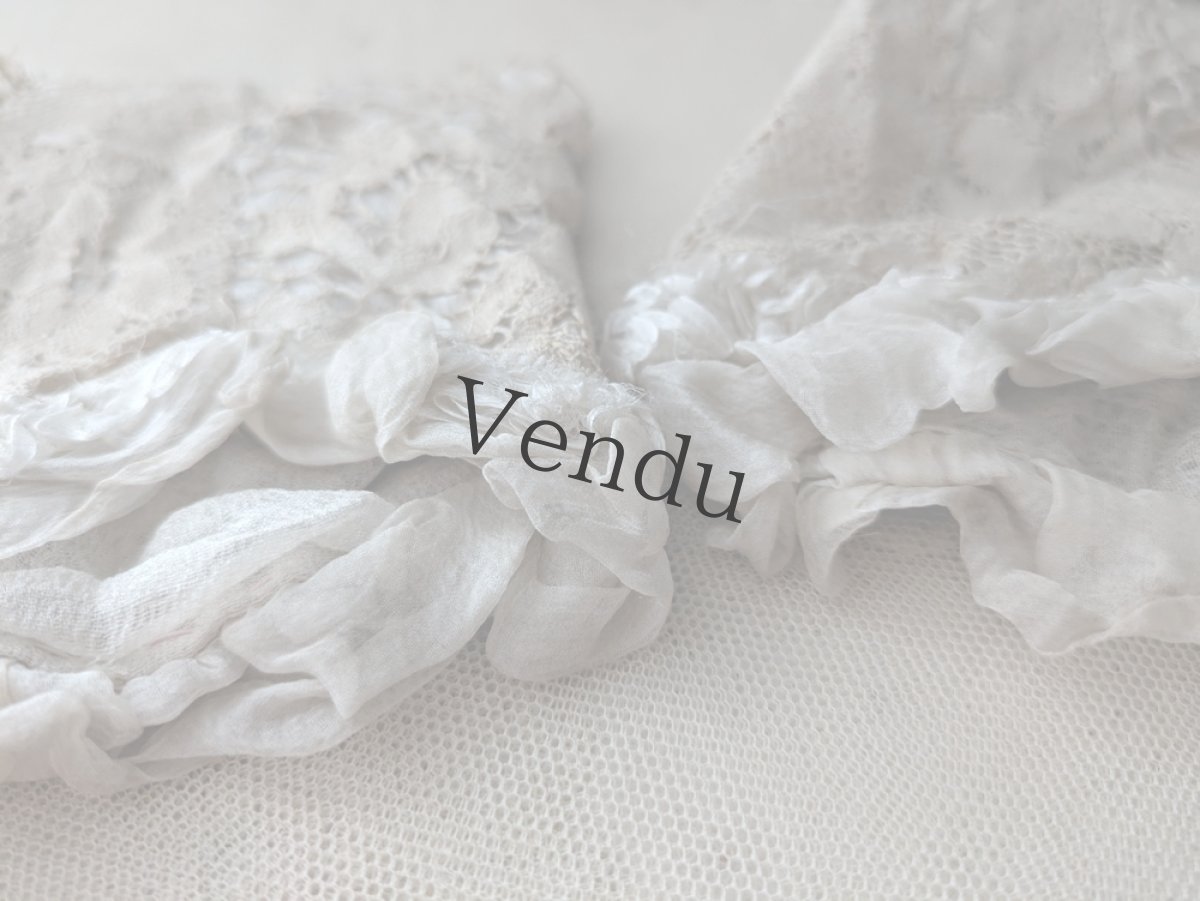 画像5: フランスアンティーク　レースのお袖 ペア (5)