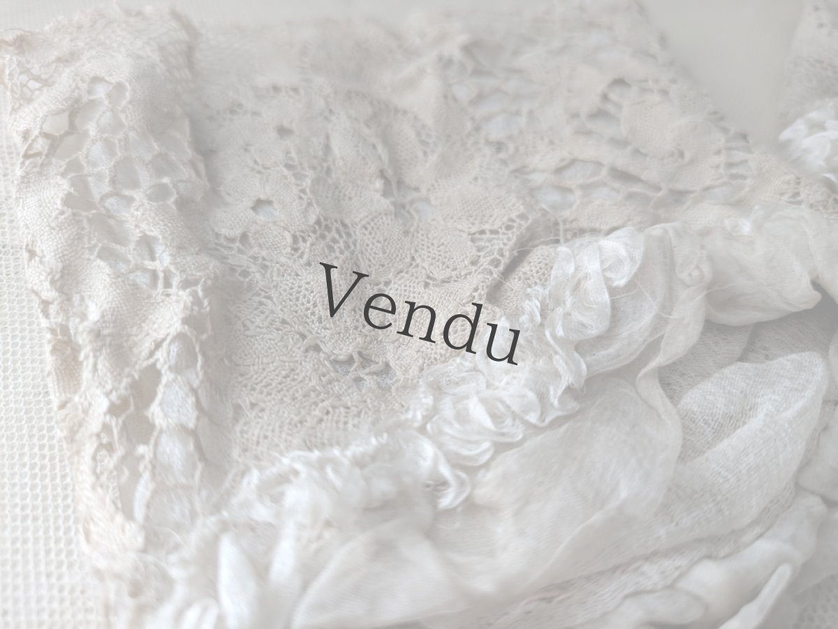 画像9: フランスアンティーク　レースのお袖 ペア (9)