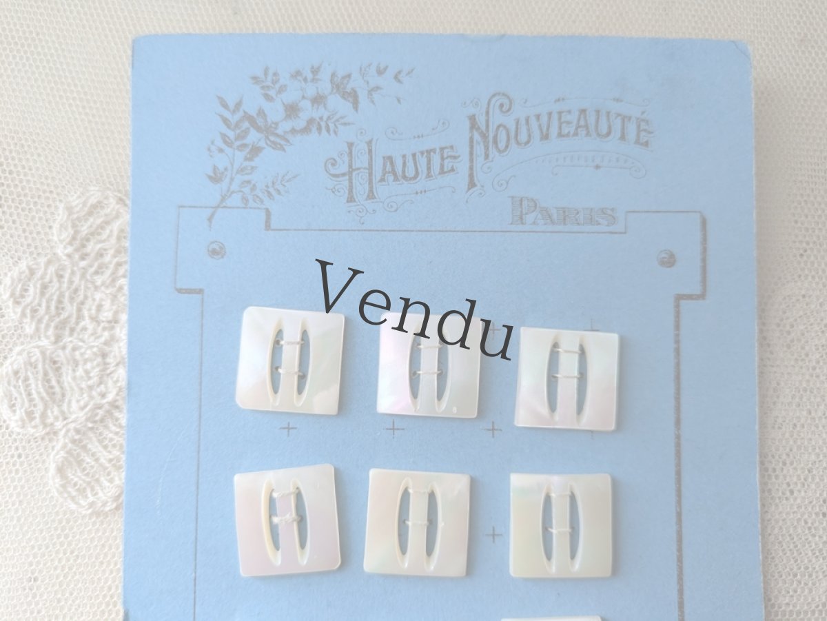 画像3: フランスアンティーク 貝ボタンシート バックル型 16mm (3)