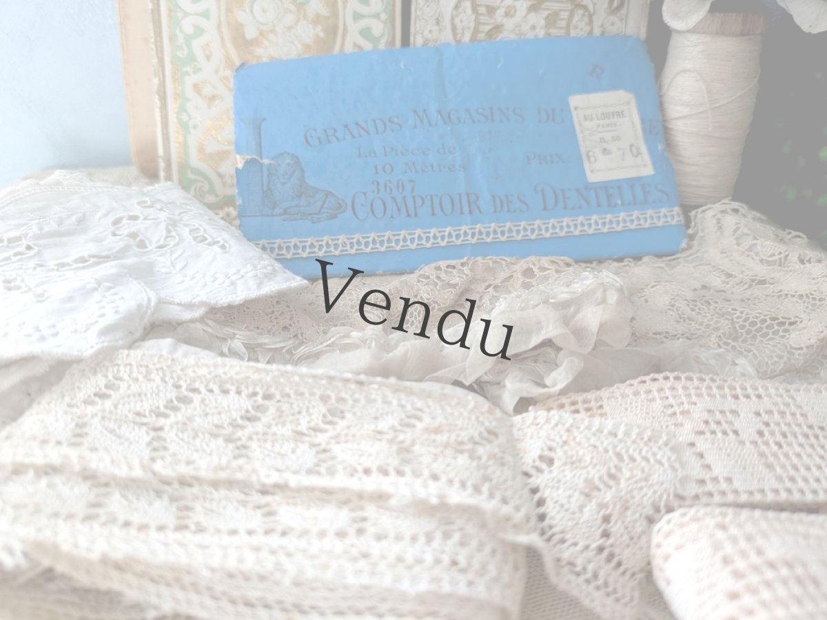 画像10: フランスアンティーク　レースのお袖 ペア (10)