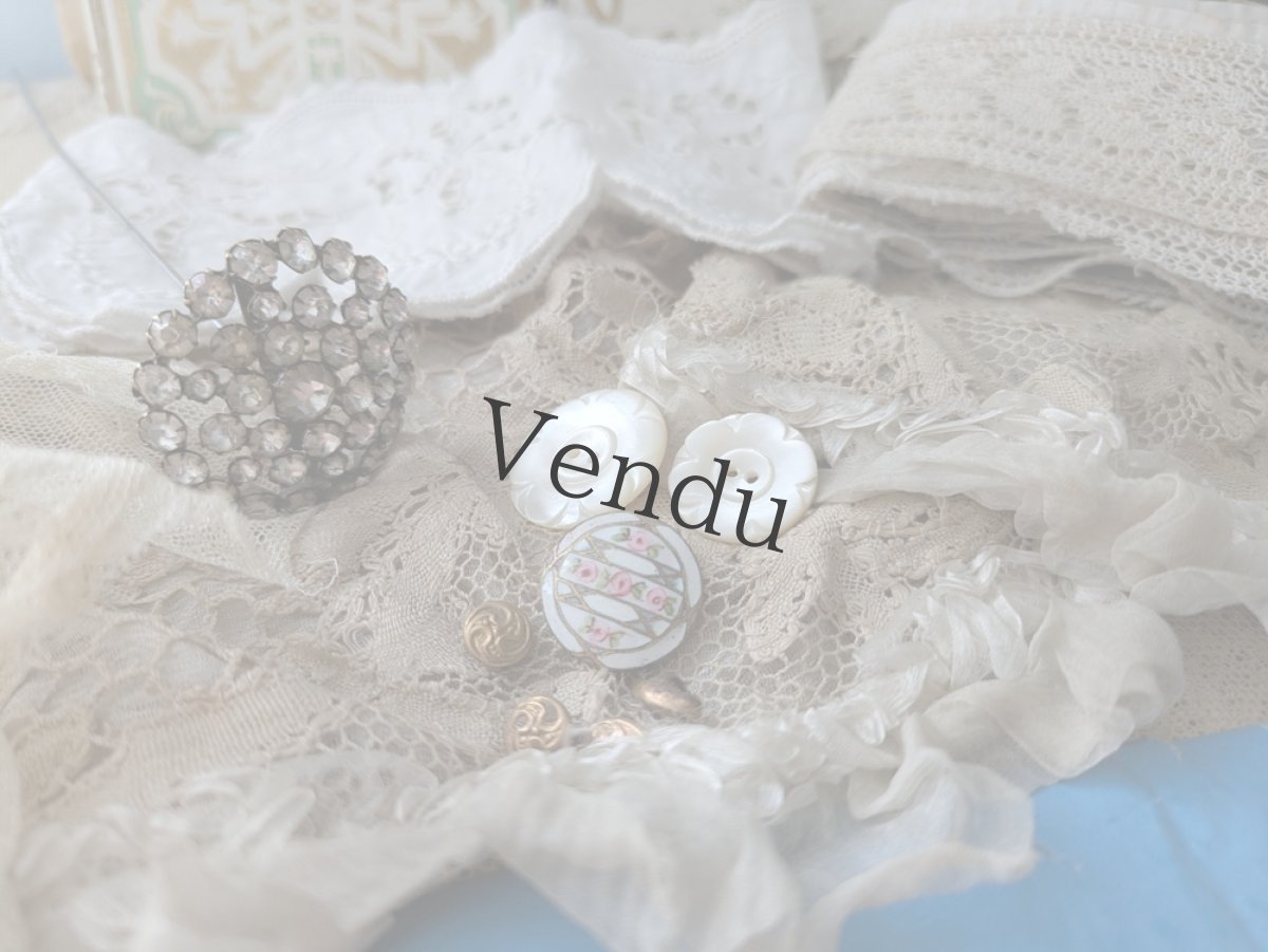 画像5: フランス1900年前後　エマイユボタン 白ローズ 16mm (5)