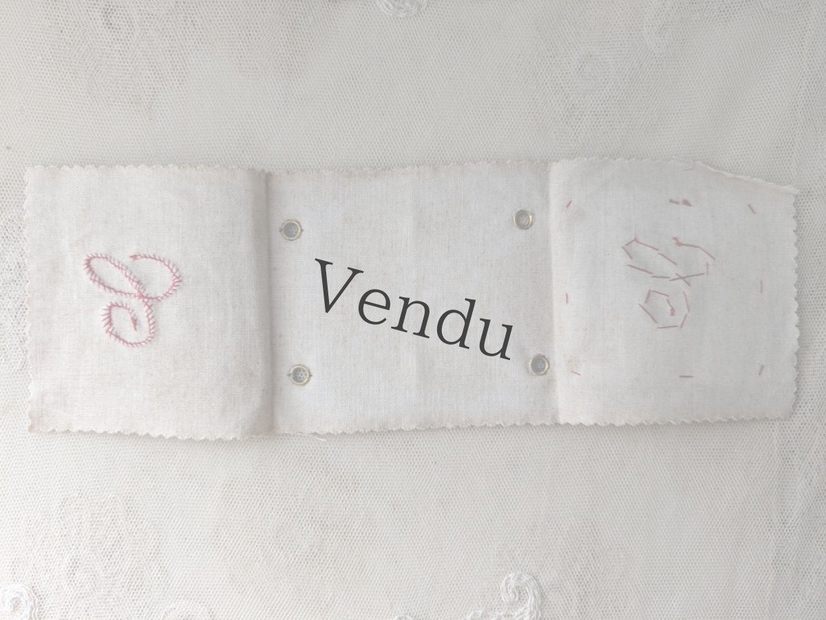 画像5: フランスアンティーク Plumetis-Express 刺繍イニシャルシートサンプル (5)