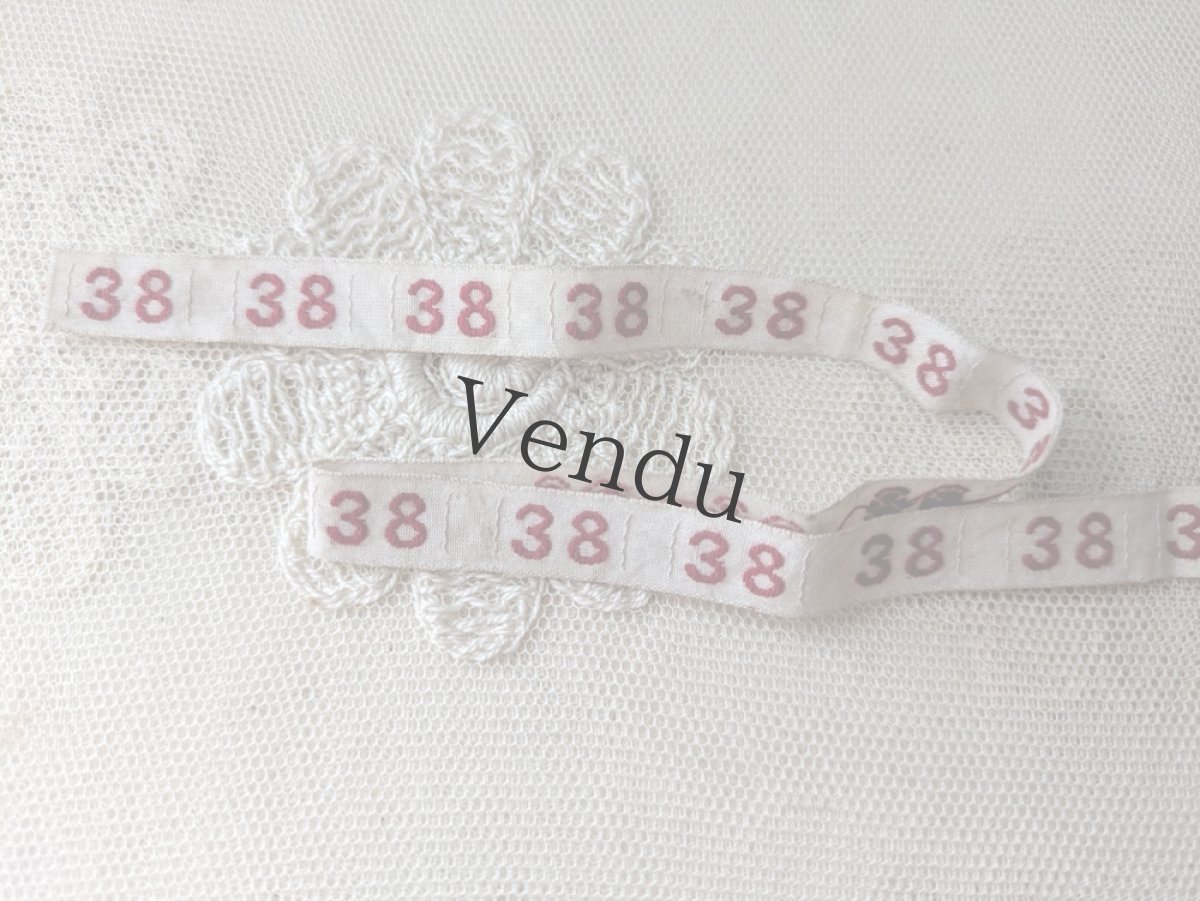 画像1: フランスアンティーク　数字刺繍テープ 《38》 (1)