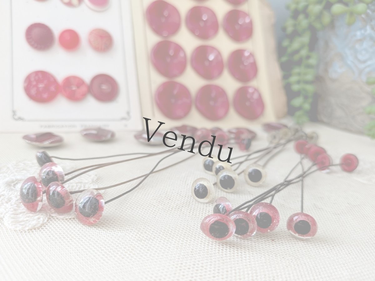 画像5: フランスヴィンテージ ガラスアイ 5本セット／赤12mm (5)