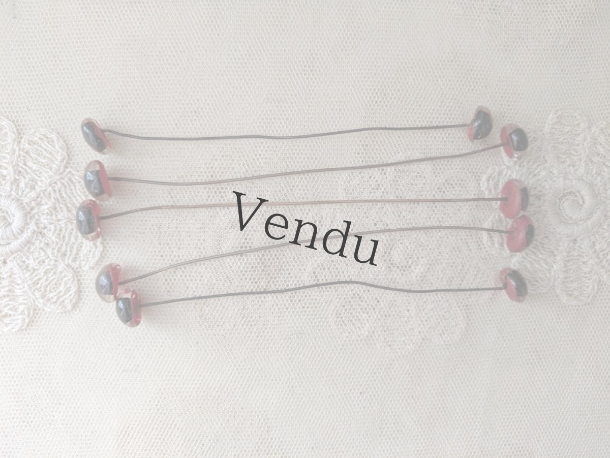 画像3: フランスヴィンテージ ガラスアイ 5本セット／赤12mm (3)