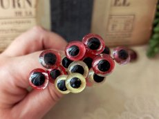 画像6: フランスヴィンテージ ガラスアイ 5本セット／赤12mm (6)