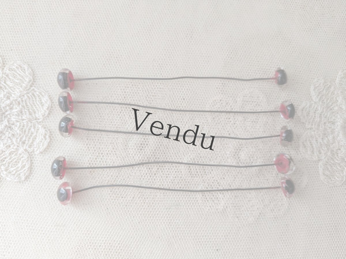 画像3: フランスヴィンテージ ガラスアイ 5本セット／赤10.5mm (3)