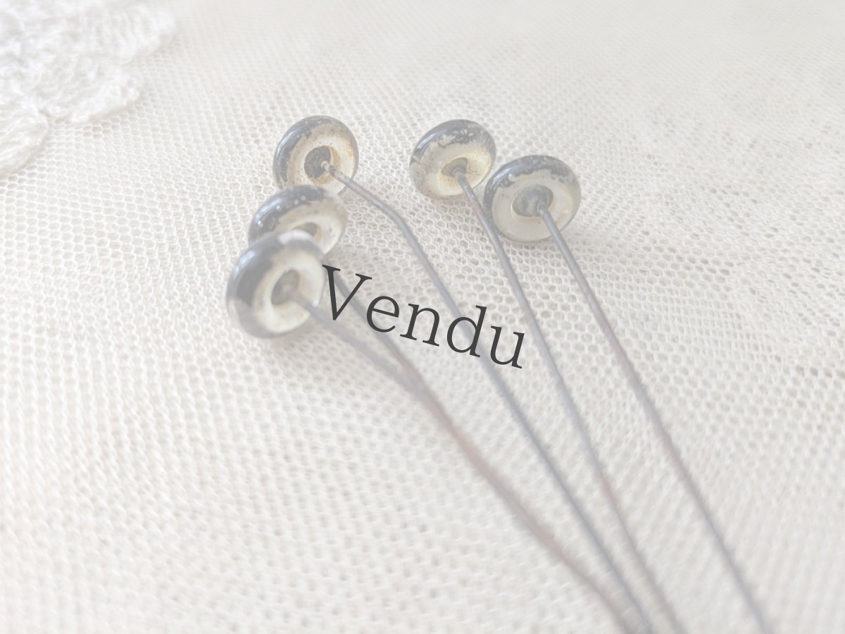 画像4: フランスヴィンテージ ガラスアイ 5本セット／ベージュ10.5mm (4)