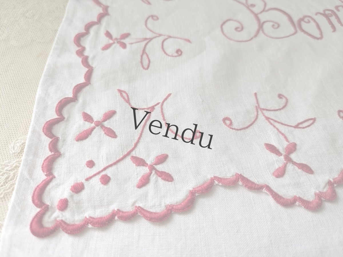 画像6: フランスヴィンテージ リネンのランジェリーサック Bonne Nuit (6)