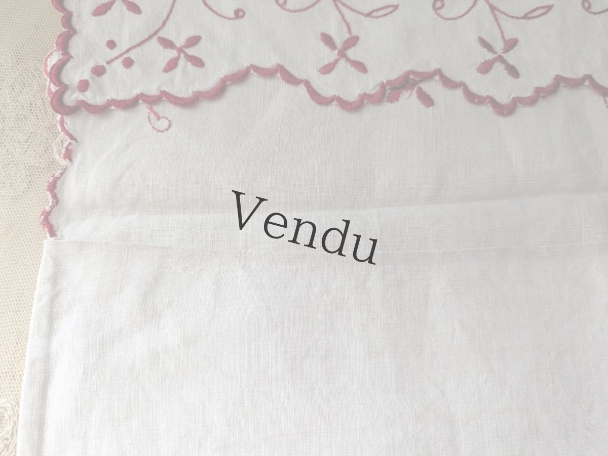 画像7: フランスヴィンテージ リネンのランジェリーサック Bonne Nuit (7)