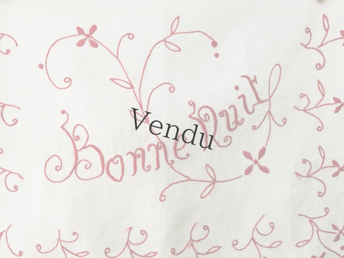 画像2: フランスヴィンテージ リネンのランジェリーサック Bonne Nuit (2)