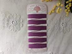 画像4: フランスアンティーク シルク紙製糸巻き SOIE D'ALGER A LA COQUILLE モーヴ (4)