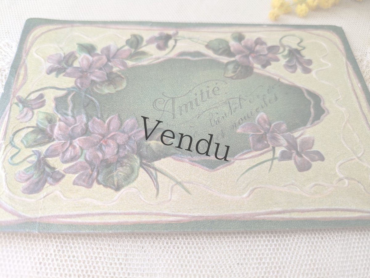 画像2: フランス 1900-40年代 ポストカード スミレ (2)