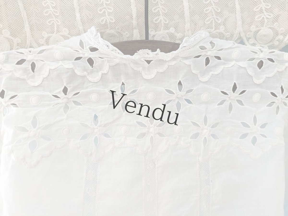 画像6: フランスアンティーク　カットワーク刺繍 小さなブラウス (6)