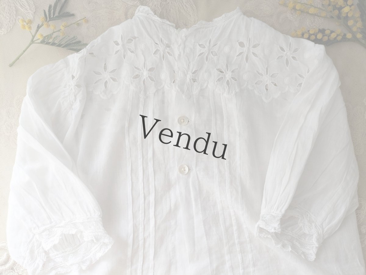 画像3: フランスアンティーク　カットワーク刺繍 小さなブラウス (3)