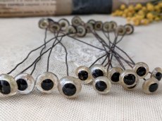画像1: フランスヴィンテージ グラスアイ 5本セット／ベージュ10mm, 12mm (1)