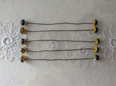 画像2: フランスヴィンテージ グラスアイ 5本セット／イエロー12mm (2)